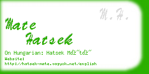 mate hatsek business card